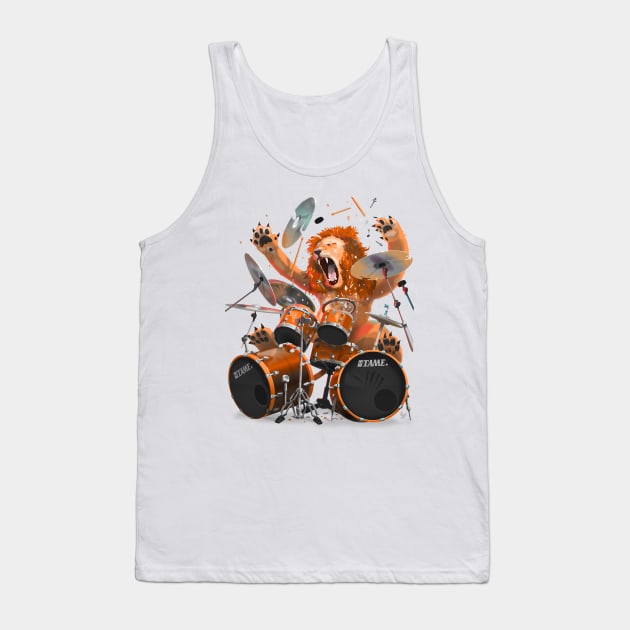 Lion Drummer Tank Top by poppijanne